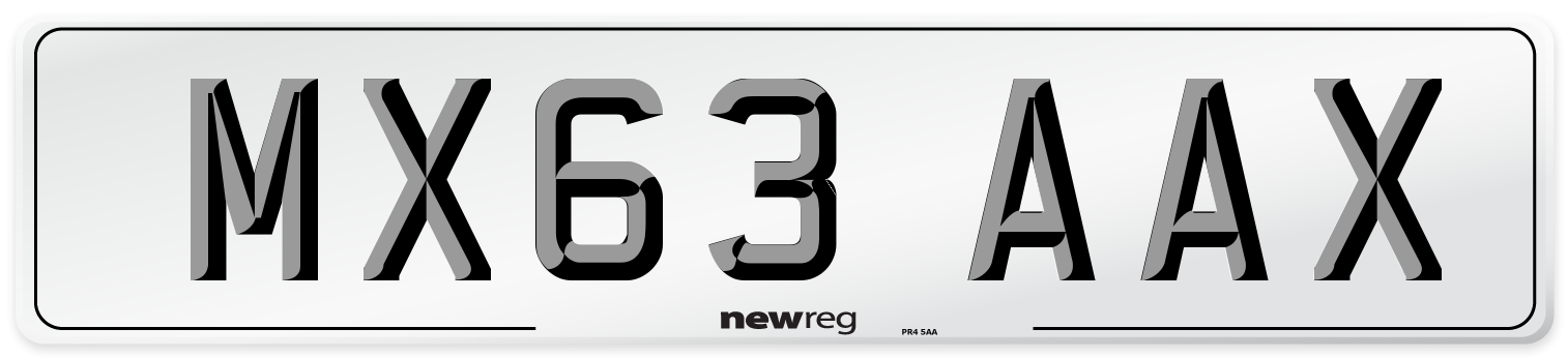 MX63 AAX Number Plate from New Reg
